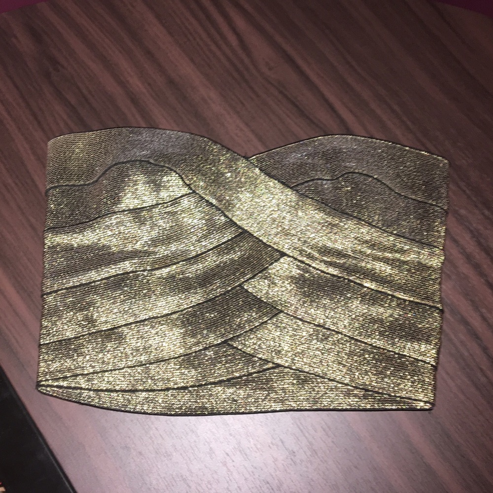 Sparkle & Fade Gold Bandage Crop Top